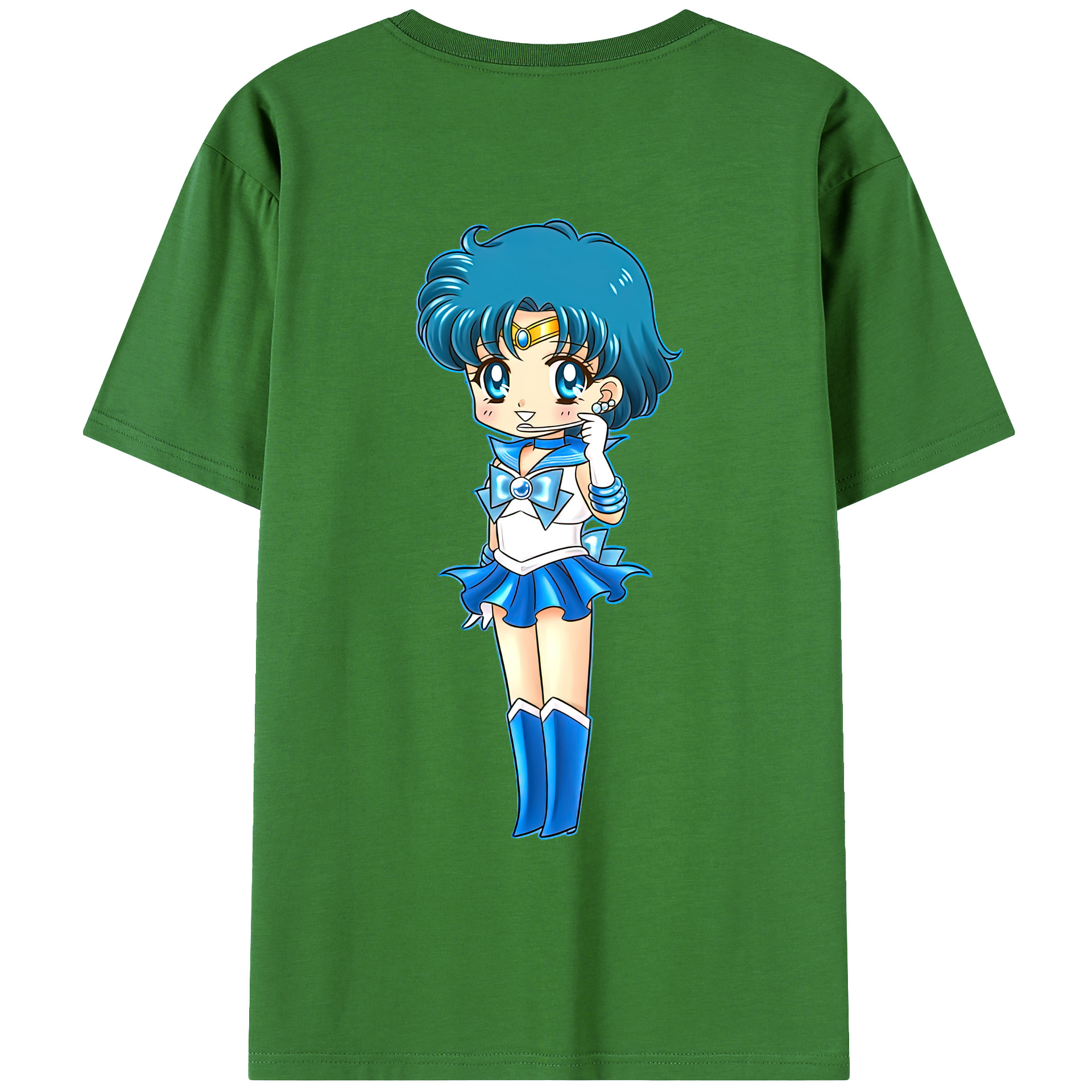（画像用） 美少女戦士セーラームーン 水野 亜美 みずの あみ Sailor Moon Mizuno Ami レディース半袖Tシャツ(バックプリント)